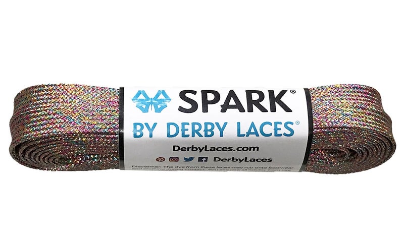 Derby Laces Rainbow Mirage Spark Shoelace for Shoes, Skates, Boots, Roller Derby, Hockey and Ice Skates (96 Inch / 244 cm)
